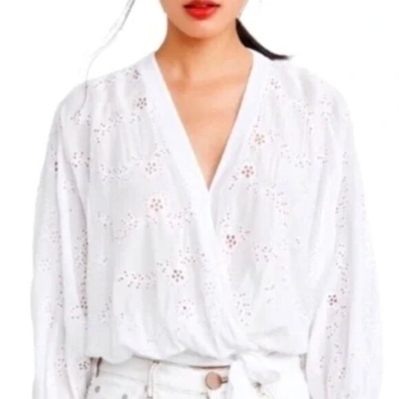 Young Fabulous & Broke Tops - 🎉 NEW LISTING NWT Gorgeous Young Fabulous & Broke Eyelet Tie-front Blouse, L